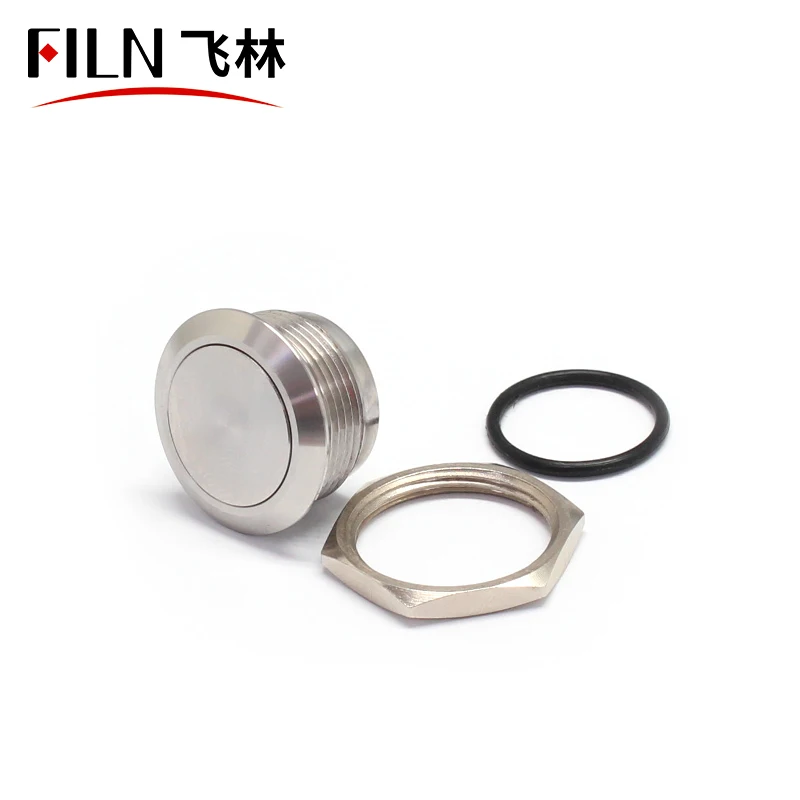 19MM New Short Size Normally Open Push Button Switch Flat Head Momentary stainless steel supply CE CCC ROSH IP65 UL