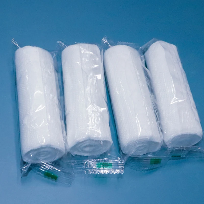 Wholesale PBT Elastic wound dressing medical gauze bandage roll dressing Bundle 10cm*12CM*4M support custom LOGO width length