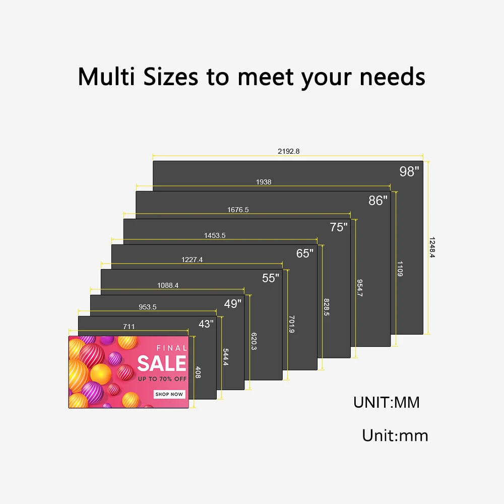 Wall Mount Android System Smart Touch Screen Ultra-thin Commercial Use Advertising Display 43 inch LCD Screen Digital Signage