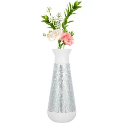Custom Mosaic Design Decorative Vase Modern Elegant Curved Shaped Office Desktop Living Room Glass Mosaic Resin Vase Flower Vase