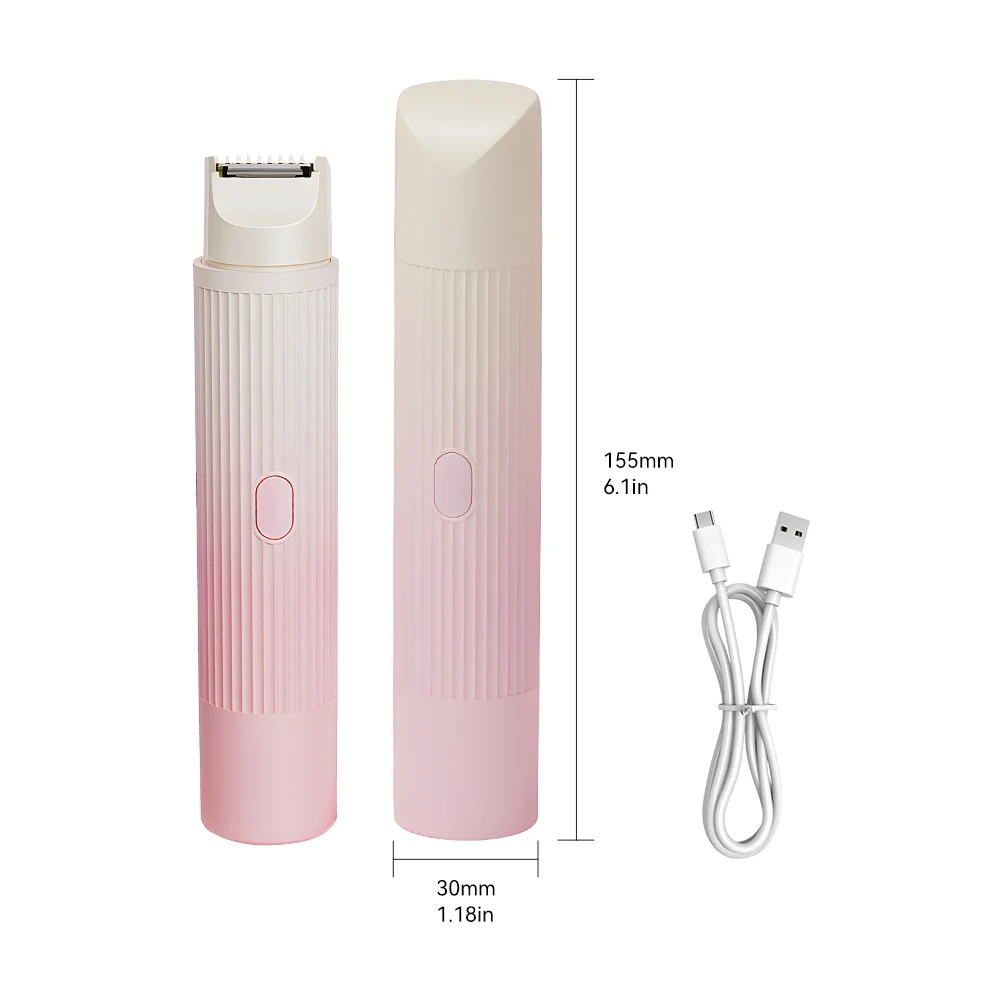 2 in 1 Waterproof Double Headed Rechargeable Women Hair Shaver Painless Lady Epilator For Pubic Face Underarm Legs
