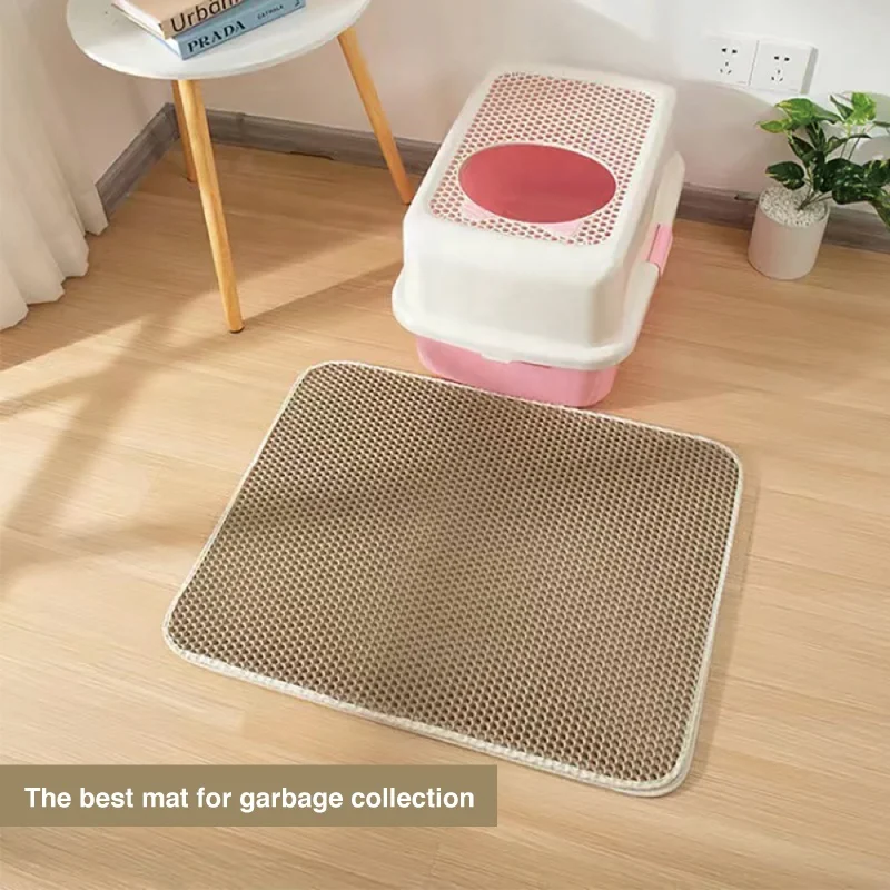 double layer non slip easy to clean cat litter trapping mat with waterproof bottom cat litter mat