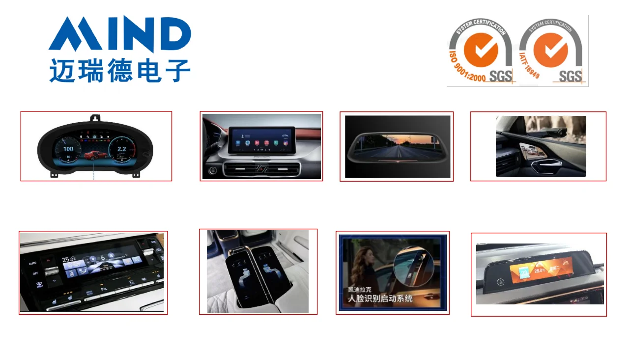 MIND Automotive 5 inch car IPS display All angle Wide temperature RGB interface High resolution Contrast Ratio TFT LCD module