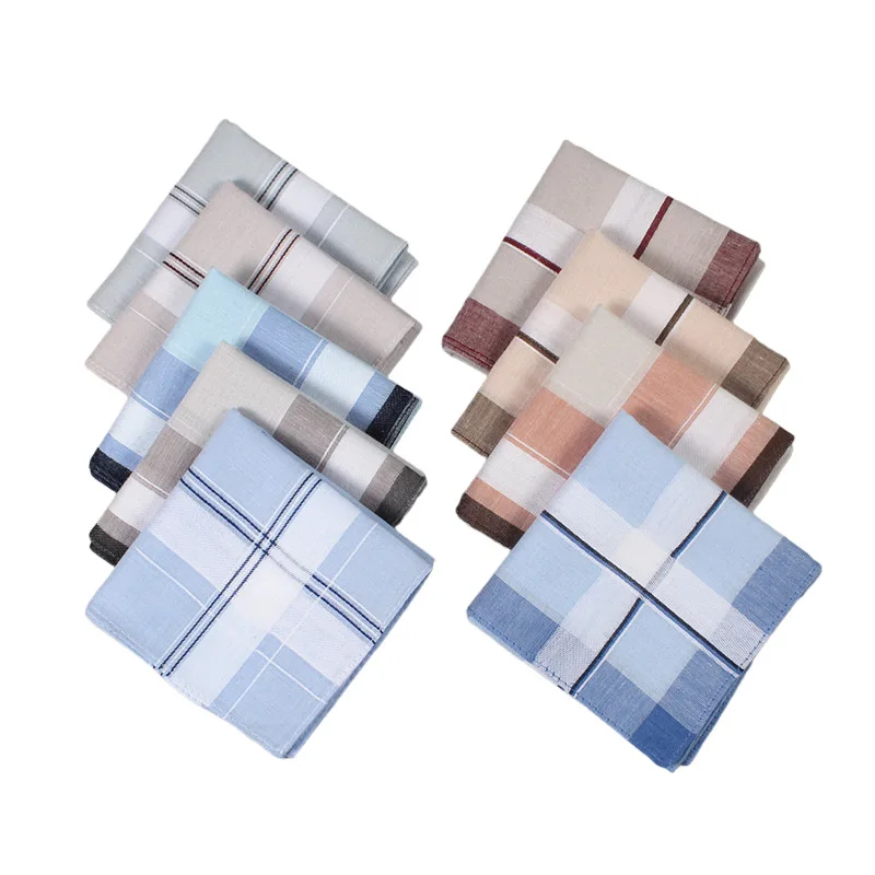Custom Popular Cotton Handkerchiefs Factory Manufacture Suit Accessories Cotton Pocket Square Handkerchiefs