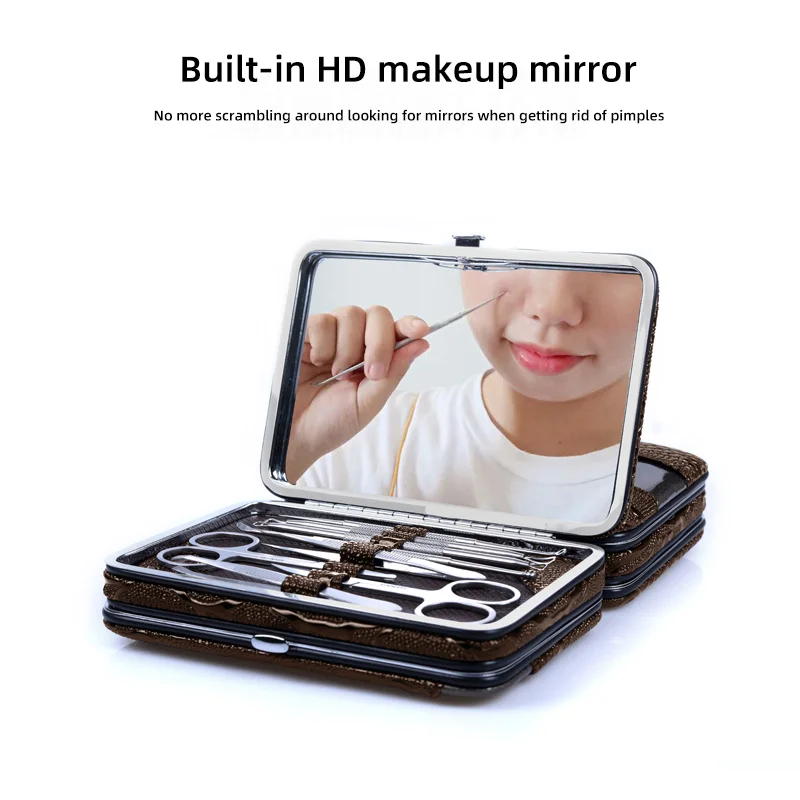 Logo custom High quality manicure set stainless steel finger nail clipper Nails tools grooming kit