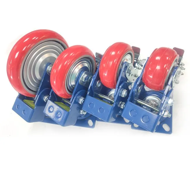 Factory wholesale Heavy Duty Castor Trolley Wheels  200mm shock absorbing Heavy Duty Spring Loaded Pu Caster Wheels