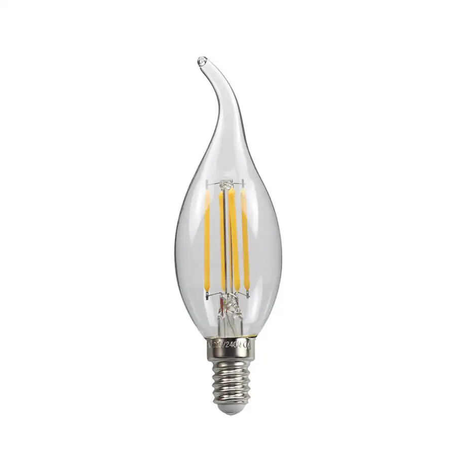 cob decorative bulb shape led filament bulb candle 4w