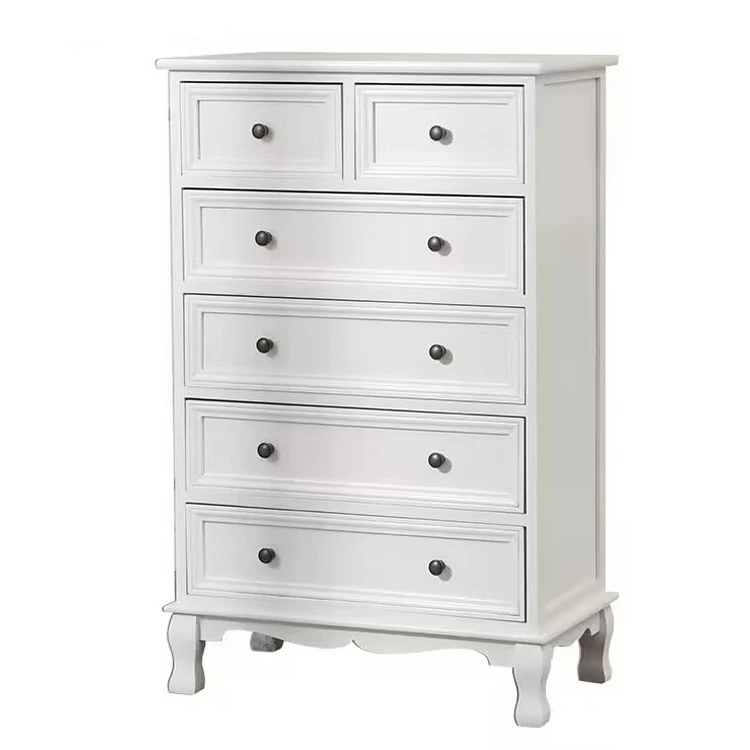 Wholesale display cabinet White American country living room furniture drawer locker