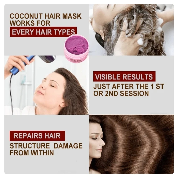 Keratin Collagen Hair Mask Magical Straighten Repair Dry Frizzy Damaged Treat Cream Pro Soft Smooth Shiny Deep Moisturizing Care