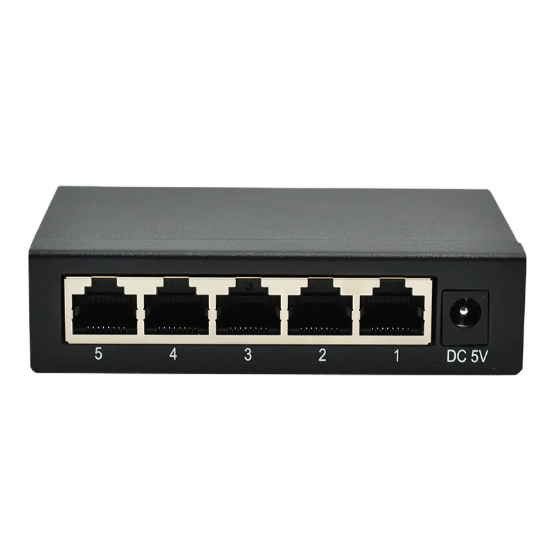 Wanglink Hotsale Unmanaged Hub network switch Gigabit trillion 5 Port Ethernet steel shell case Switch with Metal Housing