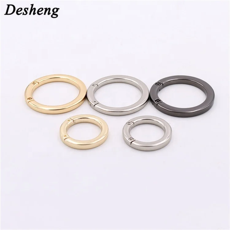 Bag Accessory Oval Round Bag Clip Fitting Thin Flat Metal Small O Ring for Purse