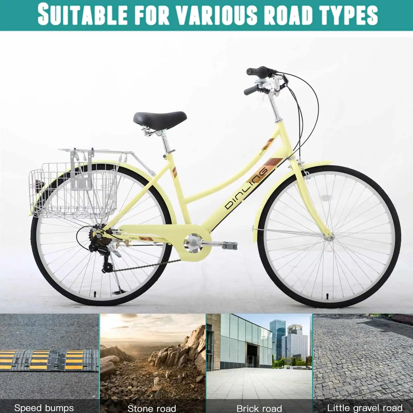 24/26 inch 7 gear motorized beach cruiser bike