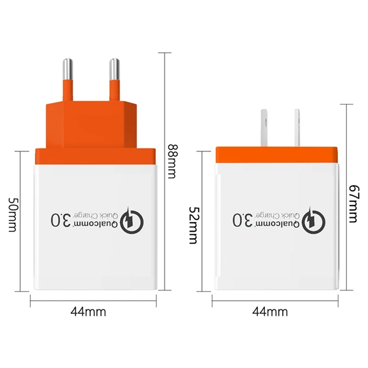 Быстрая зарядка QC3.0 EU US Plug 5V 2.4A 3USB Сетевое зарядное устройство для сотового телефона адаптер питания