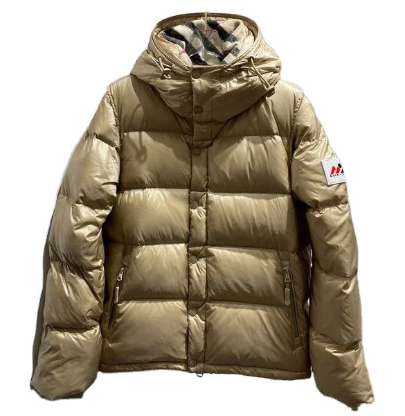 Mens Winter Outdoor down Coat New Fashion Detachable Sleeve Thickened Waterproof Windproof Color Matching Hooded Puffer Jacket