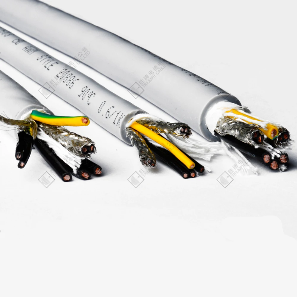 Flexible PVC jacket Drag Chain Cable 4G 4.0MM 225/0.15AS bare copper  High Flexible Robot Cable Servo for Industrial equipment