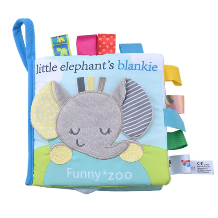 Little elephant blankie Fabric Cloth Baby Book F002I