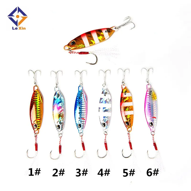 
30G 40G 60G Slow Pitch Jig Shore Casting Jigging Lure Lead Fish Pesca Salt Water Sea Fishing Metal Jig Lurres Peche Senuelo 