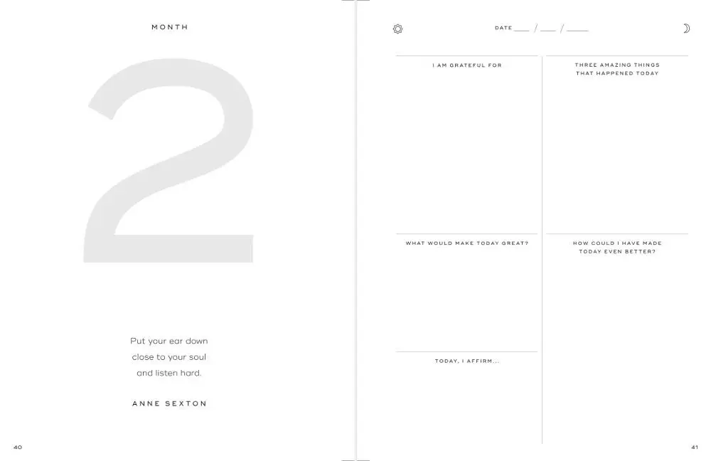 
6 Months Undated Daily Reflection Inspirational Custom Printing Journal With Numbered page 