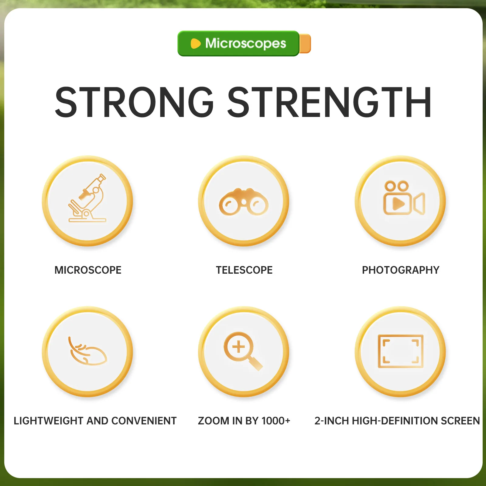 Portable Mini Digital Microscope Telescope Binoculars Educational Toys for Kids Learning