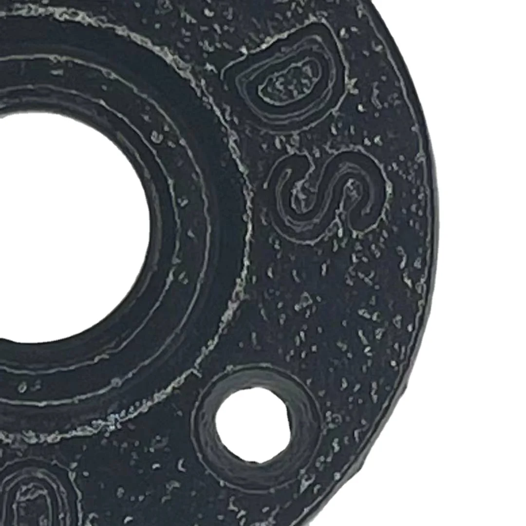 Black Malleable Cast Iron Decorative Pipe Fitting Floor Flange for Furniture
