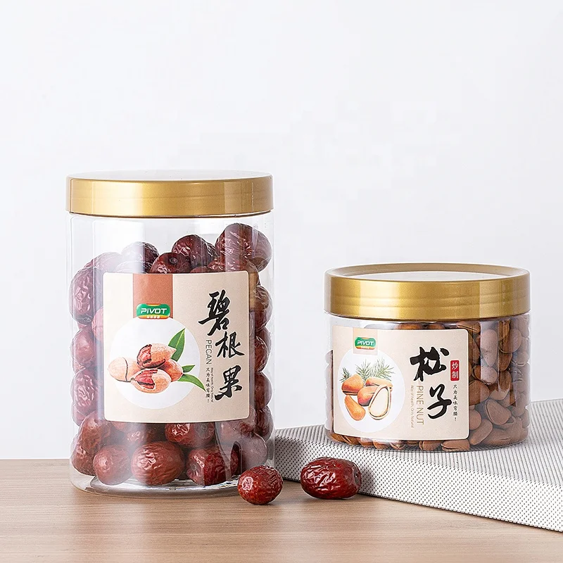 35oz 1040ml  PET Food Grade Container Food Jar Storage Wide Mouth Plastic Jars for Food