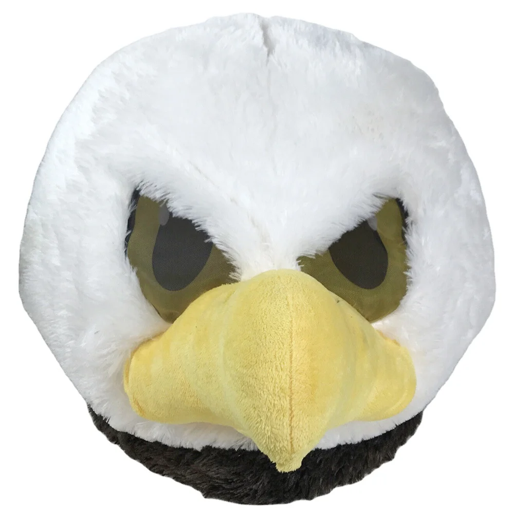 1528 Wholesale Big Heads Bald Eagle Full Head Mask Halloween Custom Costume Mascot ODM OEM Plush Stuffed Animal Toy Eagle Mask