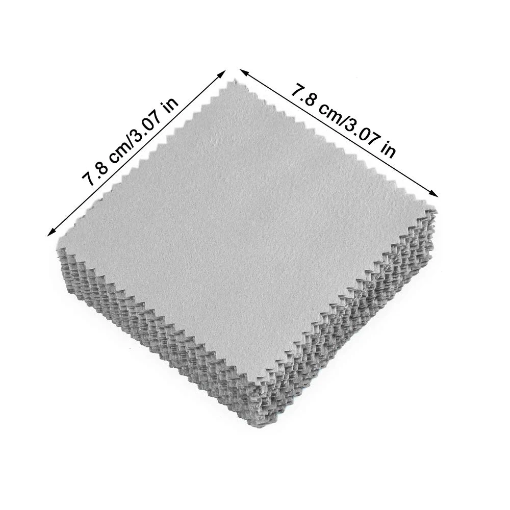 Шелкотрафаретная печать, серебряная полировочная ткань, ткань для очистки ювелирных изделий, двойная с логотипом
