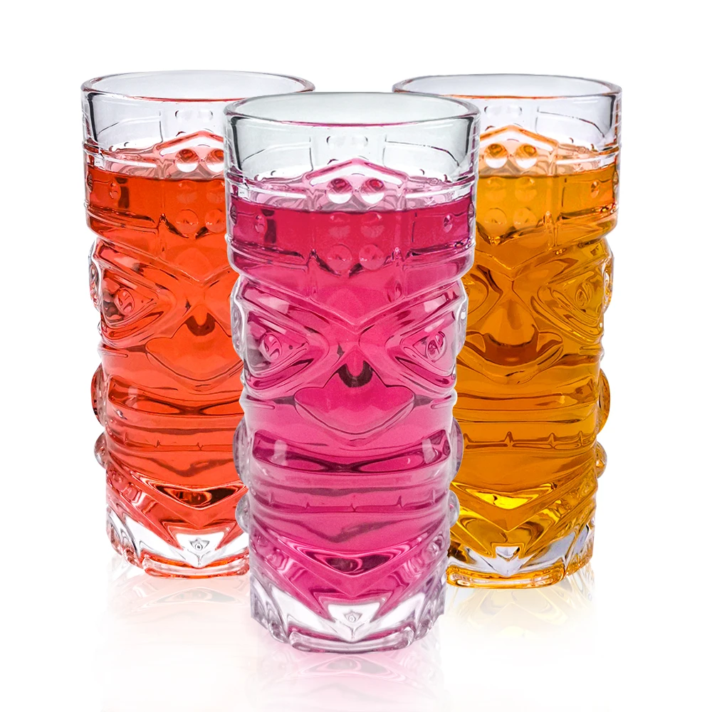 Wholesale Transparent Crystal  Wine Glasses Tall Water Drinking Cocktail Glass Tiki Wine Glasses