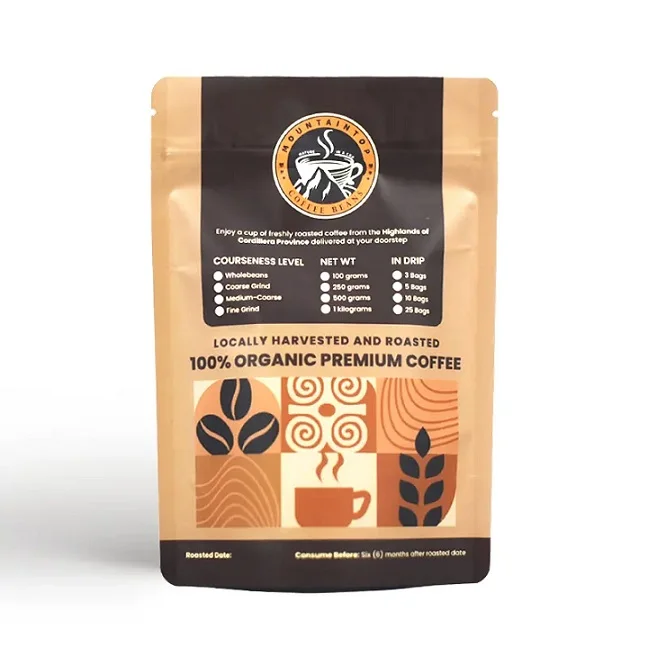 Custom printed resealable plastic aluminum foil stand up zipper pouch bag for coffee tea food packaging