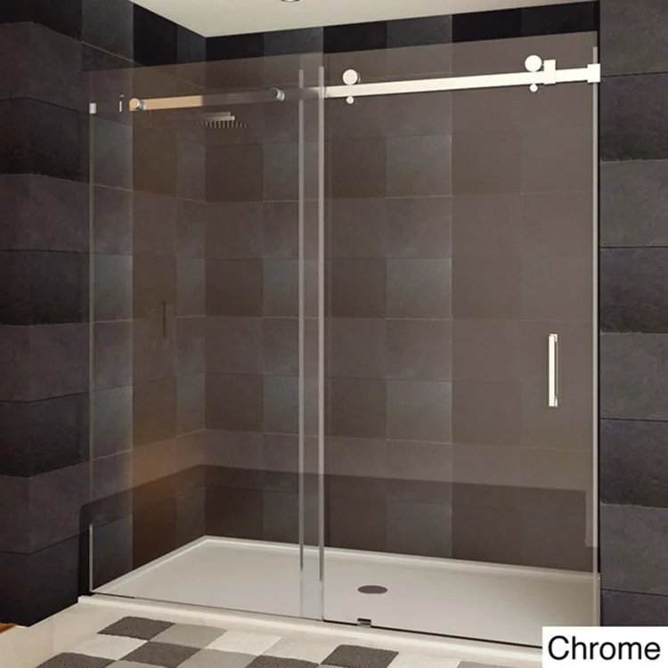 Bathroom Customized Size Tempered  Glass Screen Door Aluminium Border Frameless Diamond Shape Shower Cabin Enclosure