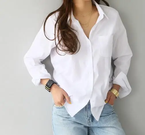 2023 Popular Design Pure Color Women Blouse Blouse White Shirt