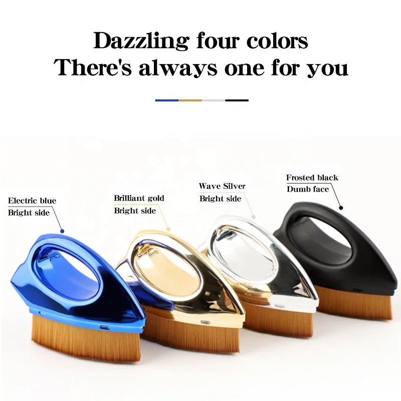 Ready to ship custom your own logo soft synthetic hair Iron shape flat kabuki foundation makeup brush