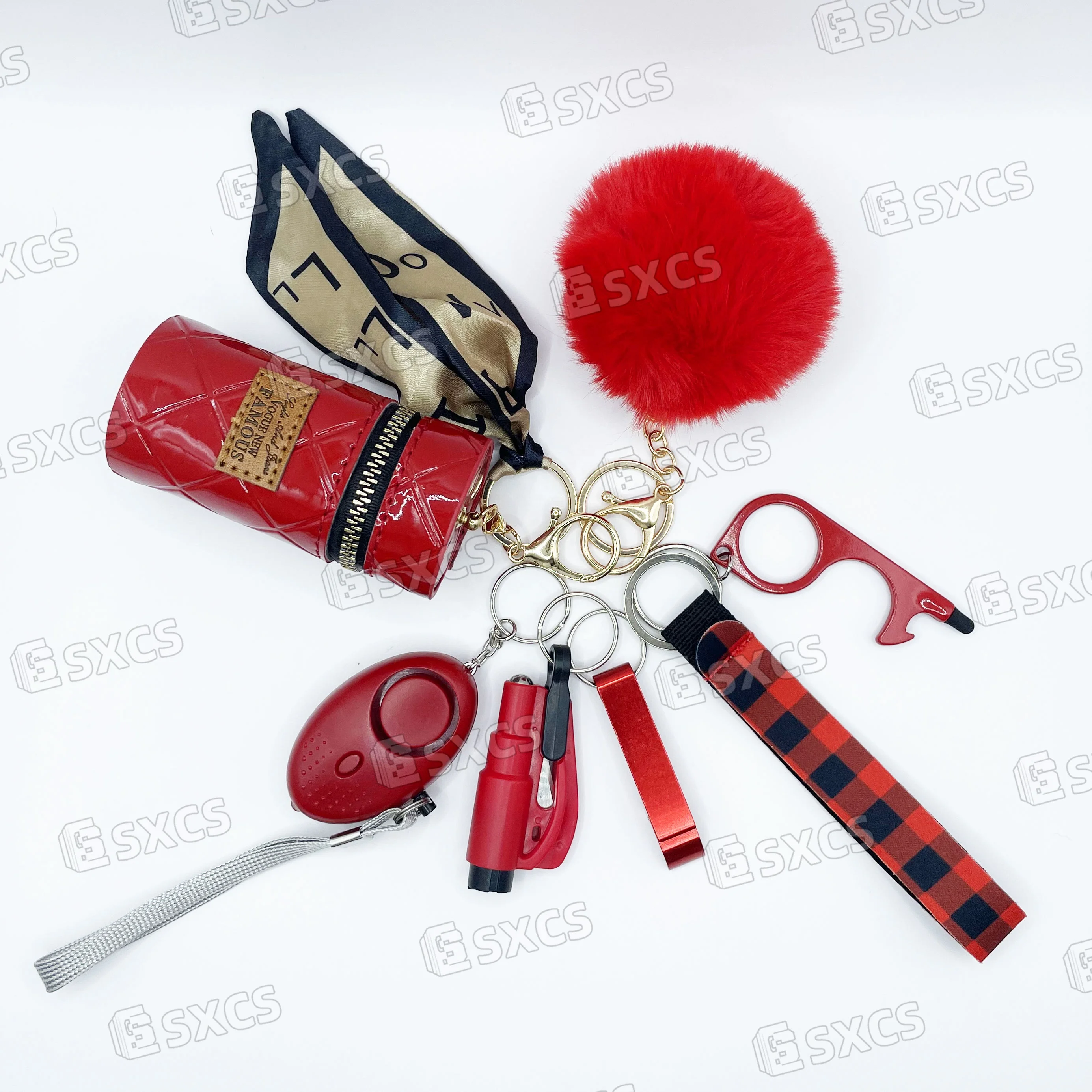 Wholesale Keychain Rubber Self Defense Key Chains For Women Plush Stainless Steel Leather Iron Self Defense Supplies