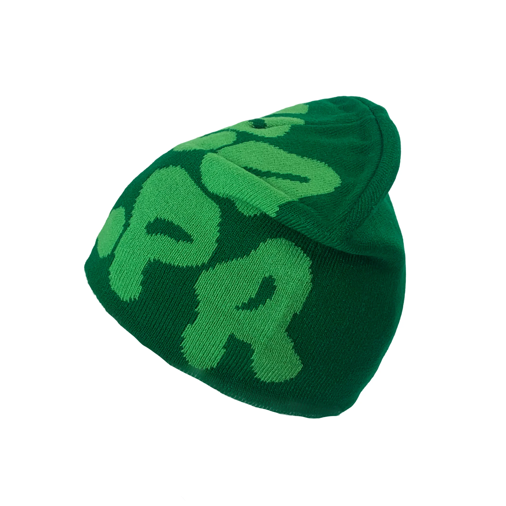 Reversible Ribbed Jacquard Acrylic Wholesale Unisex Knitted Custom Embroidery Logo Knit Winter Beanie Men Beanies Hat For Men