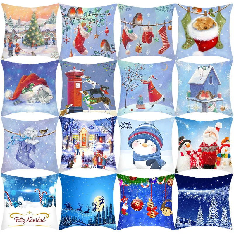 2024 New Christmas Decorative Sofa Decor Throw Pillow Case Cushion Cover Christmas Pillow Cover Case For Home Decor Pillowcase