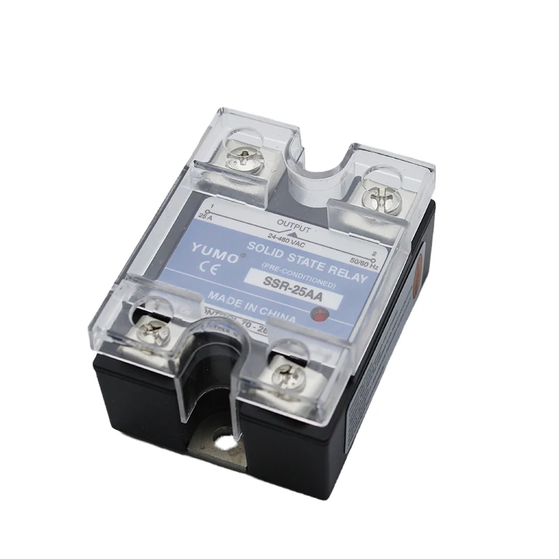 
SSR-25AA AC to AC Control single phase output Relay with safety cover 