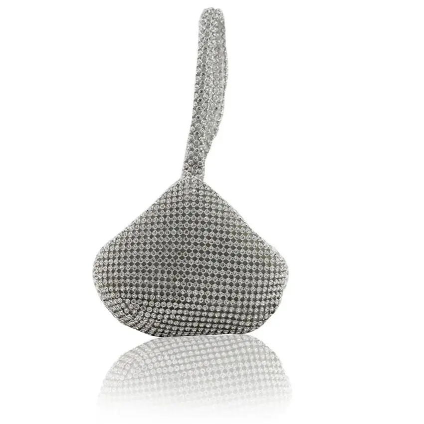 Женская блестящая сумка-клатч в форме сердца