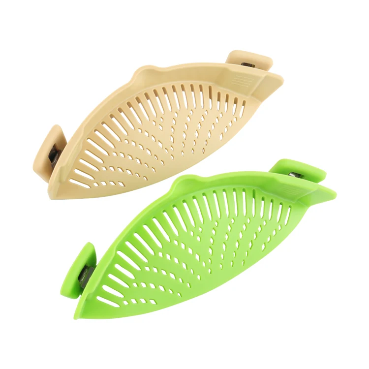 COOLNICE Hot Sale Fits all Pots and Bowls Dishwasher Safe Colander Silicone Clip On Strainers With 2 Clip