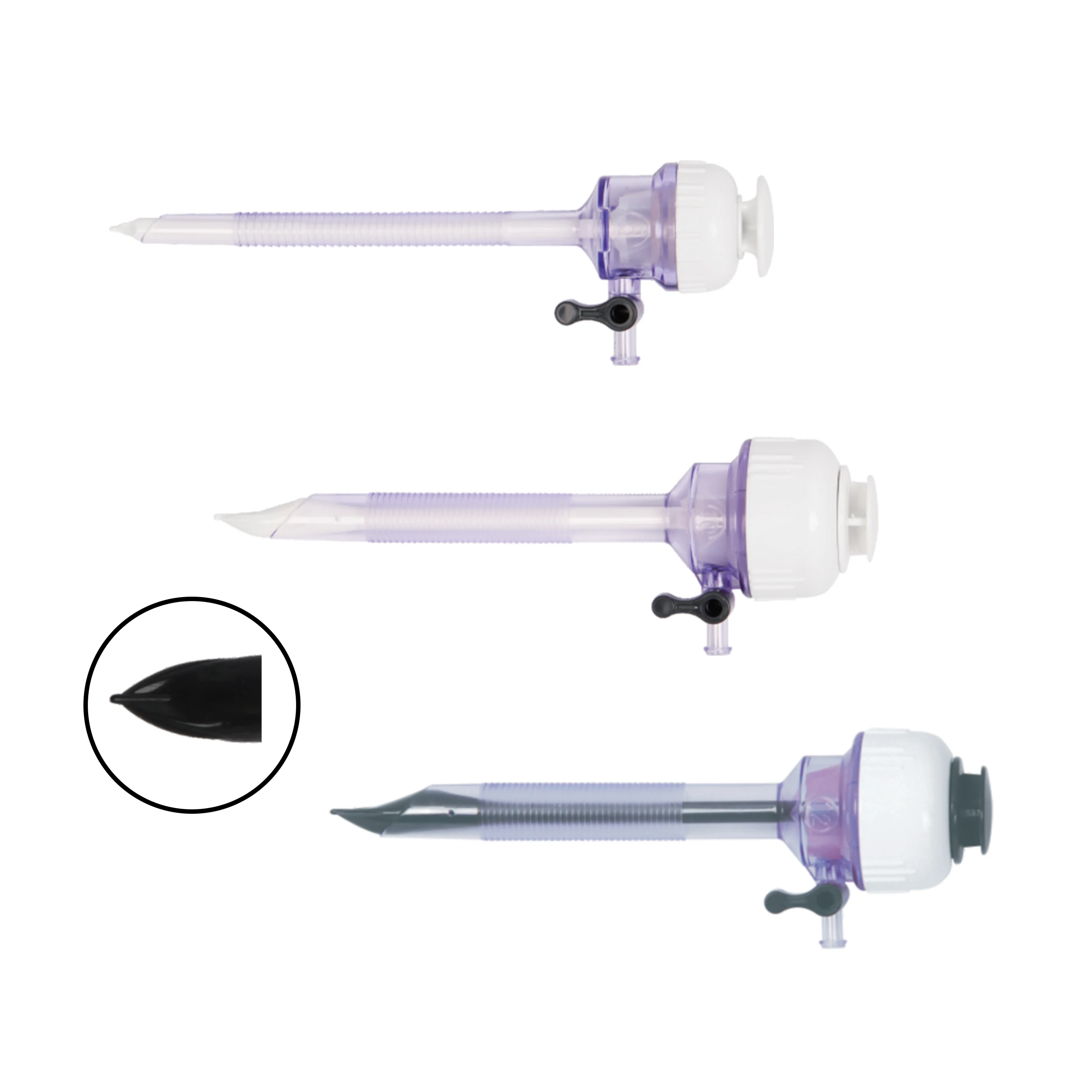 10*112mm Disposable bladeless Ordinary Trocar with 5-10.8mm Inner Pore Channel Plastic and Steel Material