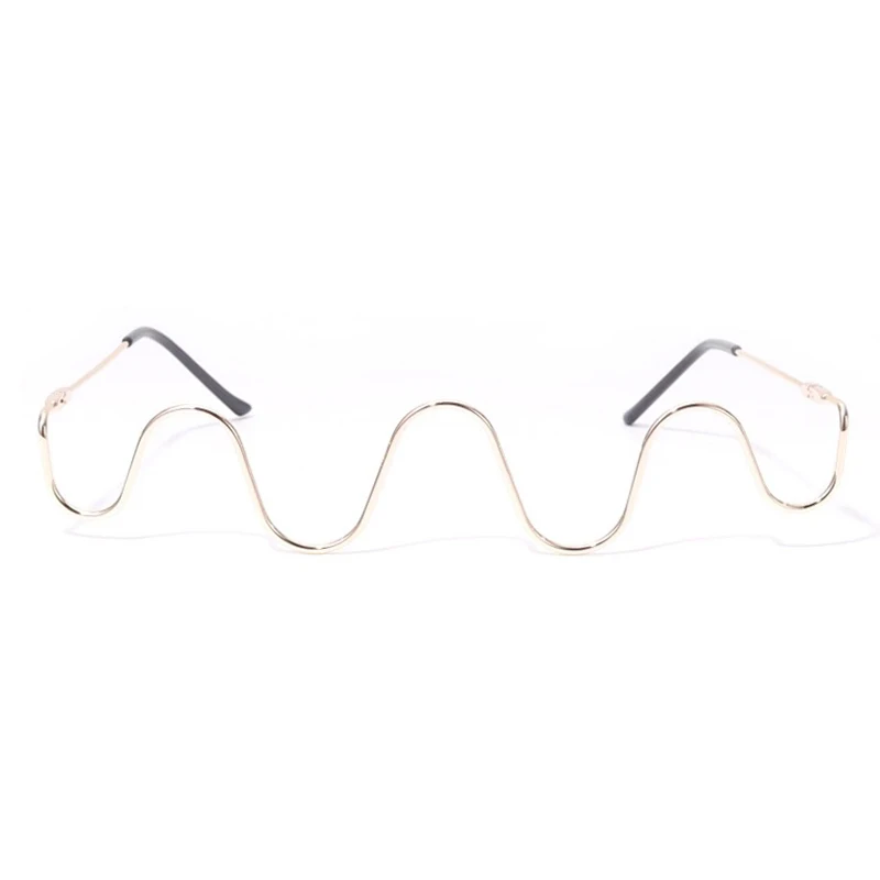 S2056 Fashion Women Hand Diamonds half Rim Metal Frames Glasses Without Lens