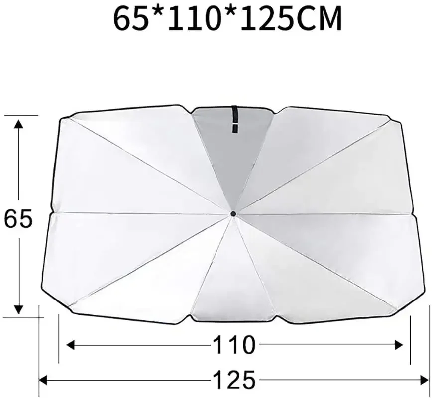 Portable Outdoor Foldable & Hanging Car Sunshade UV Sun Shade Protection for Parking Carbon Fibre Windshield Side Umbrella
