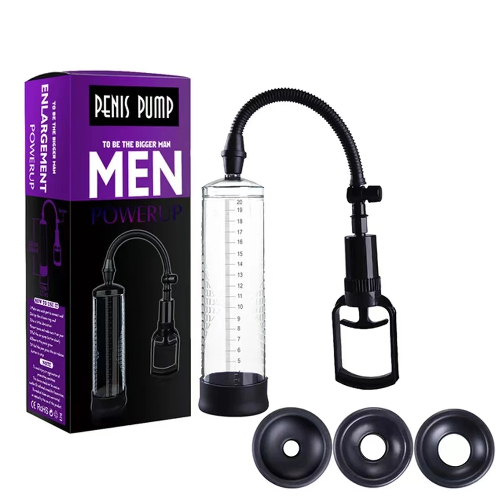 Male Penis Vacuum Pump with Metal Valve For Men Manual Enlargement Penis Growth Enhancer Male Penile Trainer Tool Adult Sex Toy