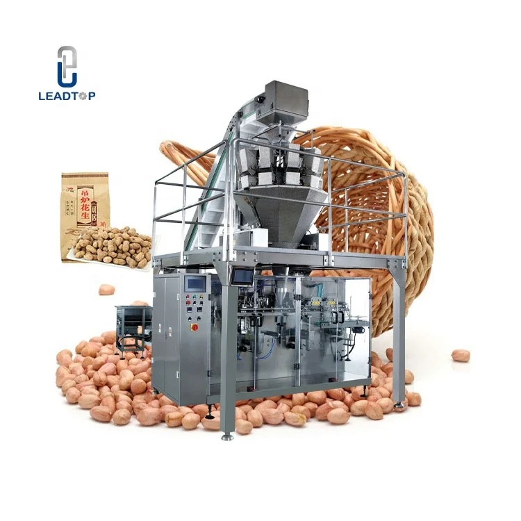 Automatic Plastic Stand-up Pouch  Grains Beans Lentils Packaging and Labeling Machine