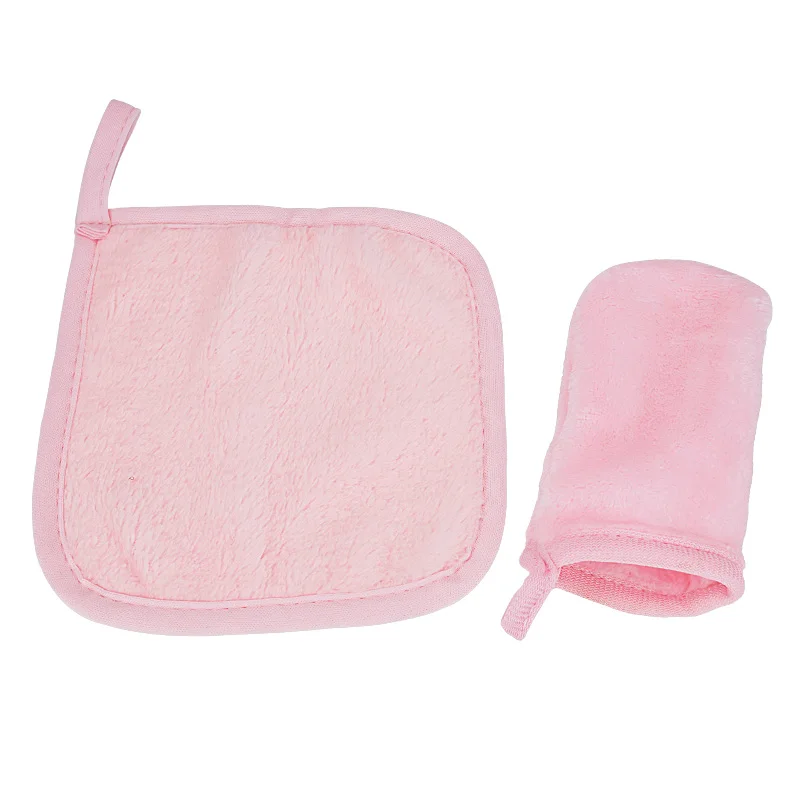 Soft Face Mitten Reusable Makeup Remover Facial Mitt Gloves Microfiber Body Wash Bath Spa Cloth