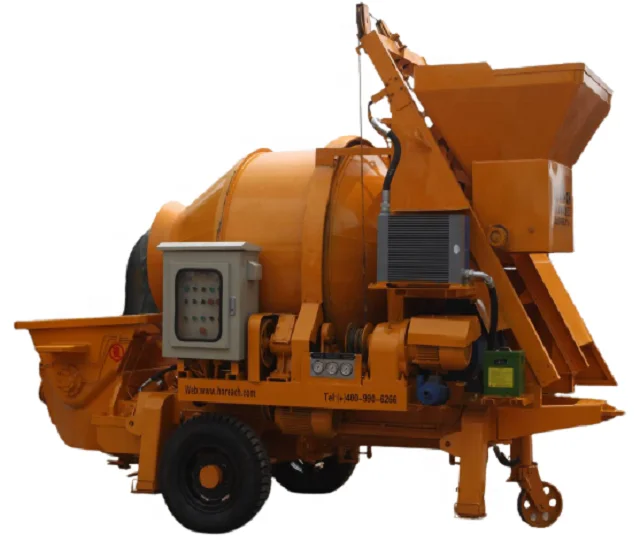 Trailer Mounted Hydraulic Small Aggregate Mixing Self Loading Mobile Type 30m3 H Deutz Engine Diesel Diesel Concrete Mixer Pump
