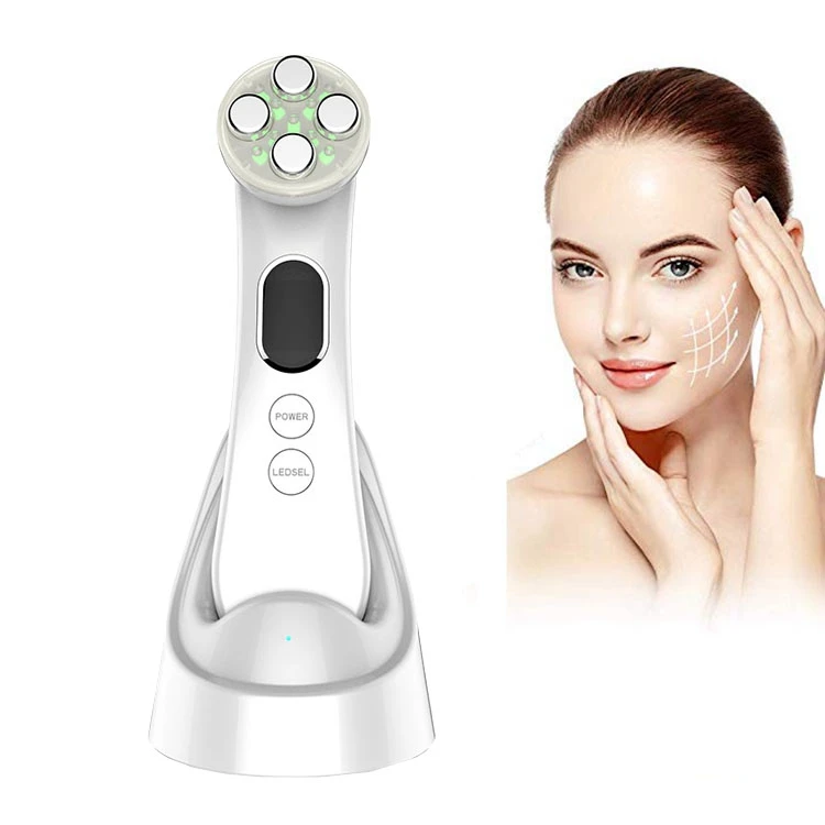 Photo LED light therapy Facial Device for Acne Vibration Skin Firming Care  V Face Massager