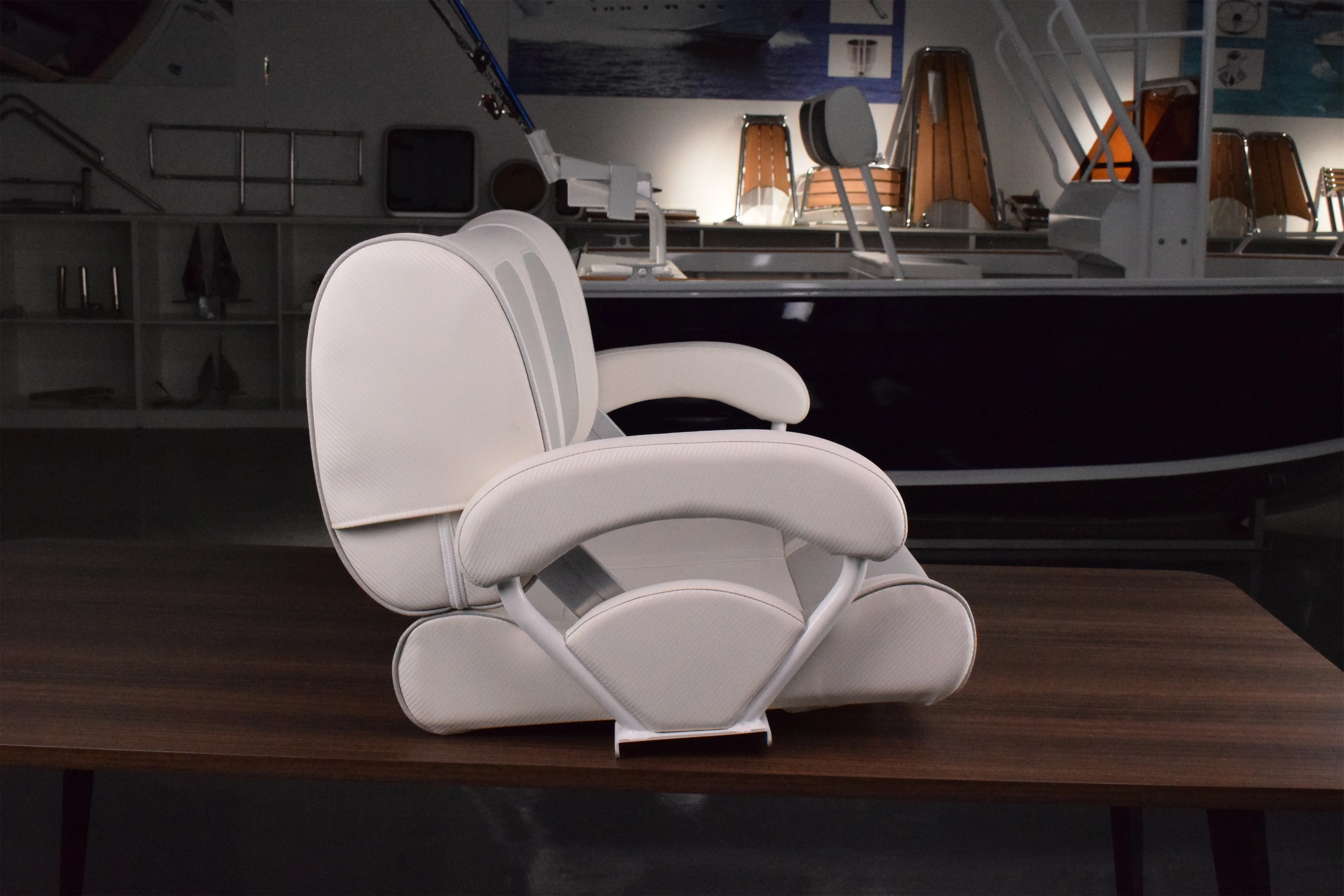 Factory directly Deluxe Comfort Double side shaped seat UV stabled marine upholstery Helm Captain Boat Seat