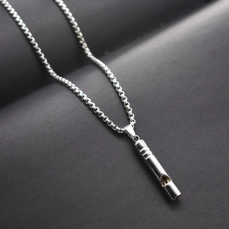 Fashion Jewelry Ins Trend Open Wine Bottles and Whistle To Sound Pendant For Men Women Hip Hop Necklace
