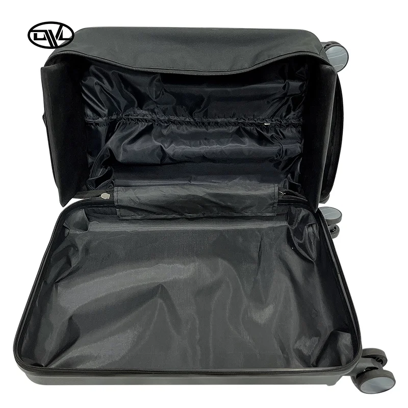 New design space freight-saving black color foldable detachable collapsible trolley luggage suitcase folding travel bag