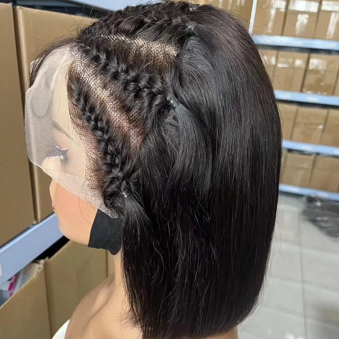 Vendor Cheap Double Drawn Virgin Hair Wig Glueless Full Hd Lace Wig Real Vietnamese Bone Straight Human Hair Lace Orange Bob Wig